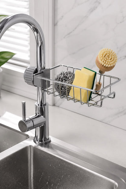 Stainless Steel Sink Faucet Organizer Basket