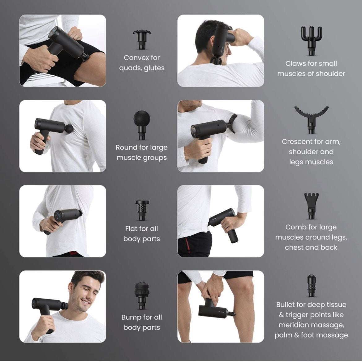 Portable Deep Tissue Massage Gun with 9 Interchangeable Massage Heads